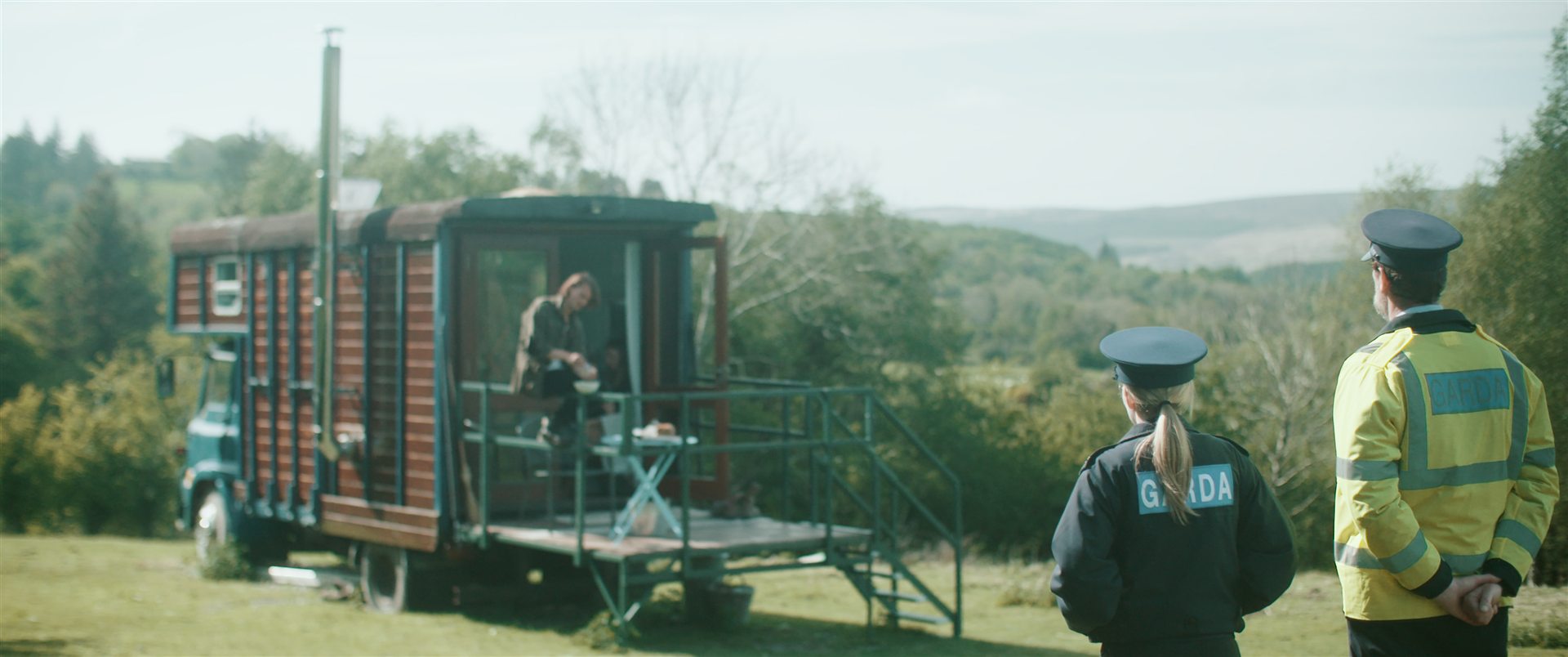 Garda caravan film still from Tuesday Traders
