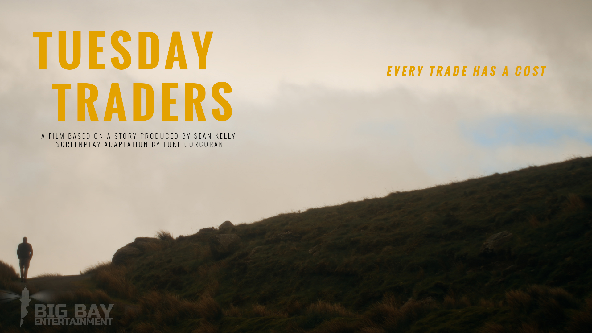 Tuesday Traders key art with the Comeragh Mountains and title treatment